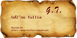 Güns Tullia névjegykártya